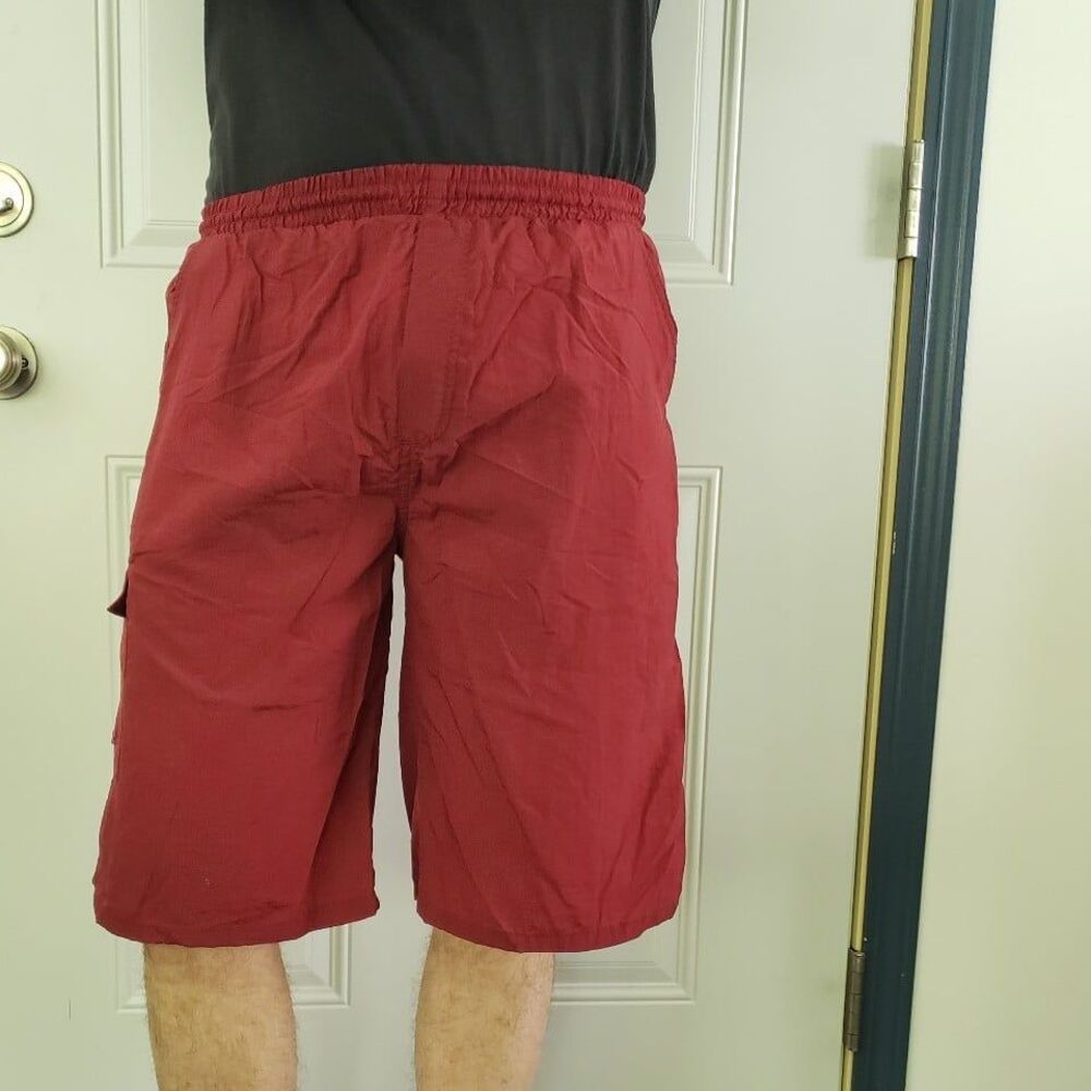 90s Maroon Swim Trunks‎